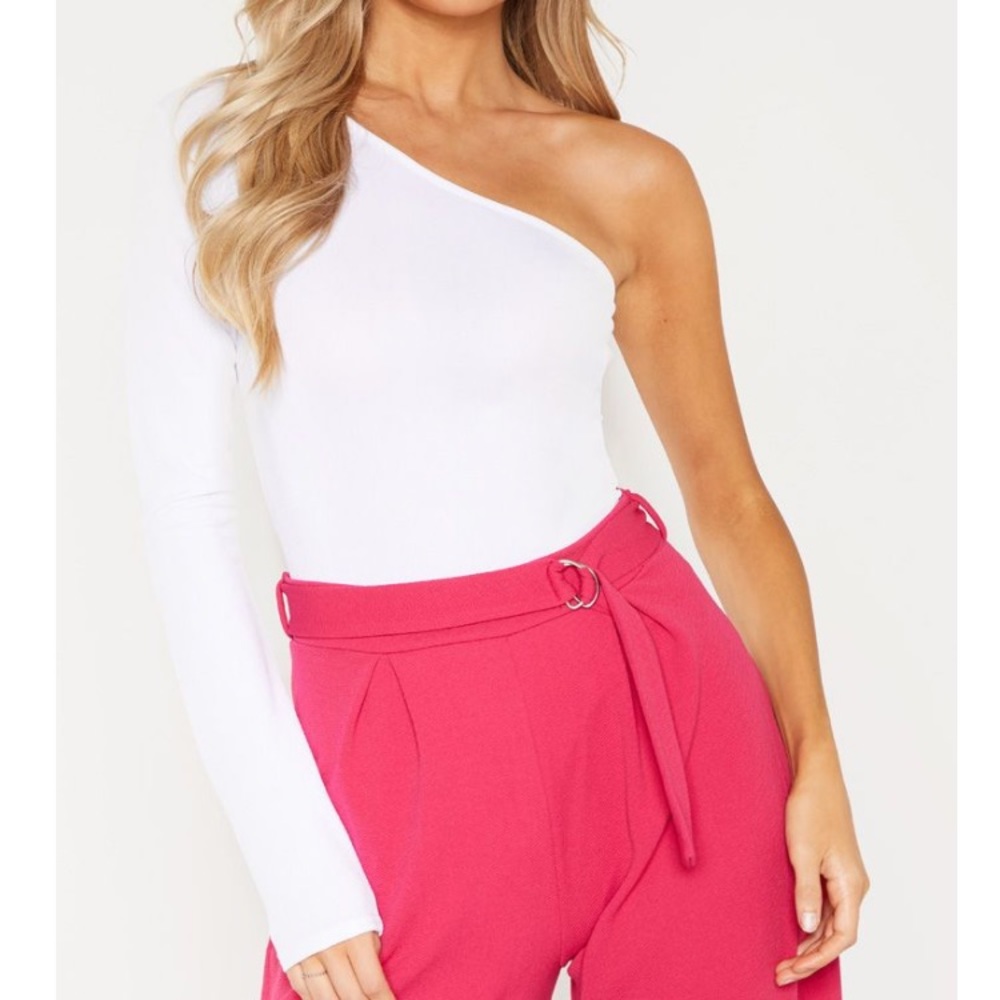 White One Shoulder Body Suit (thong) BRAND NEW